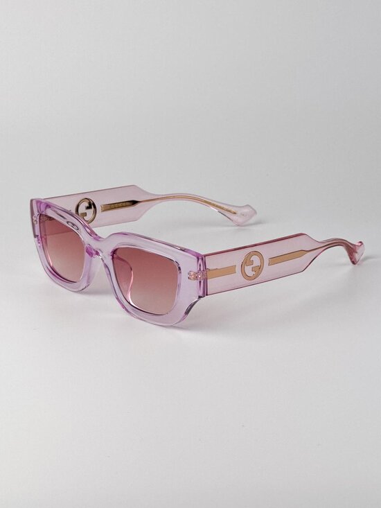 Gucci Women’s Sunglasses Transparent Pink Square Burgundy Gradient GG1558SK 003